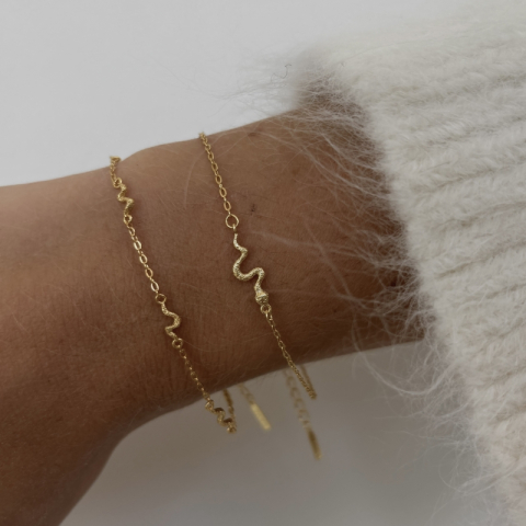 Nava Naga armband i förgyllt silver