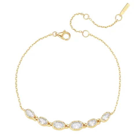 Nava Akhen armband i förgyllt silver vit zirkon