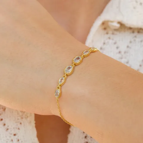 Nava Akhen armband i förgyllt silver vit zirkon