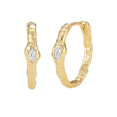 Nava Montu örhängen i förgyllt silver vit zirkon