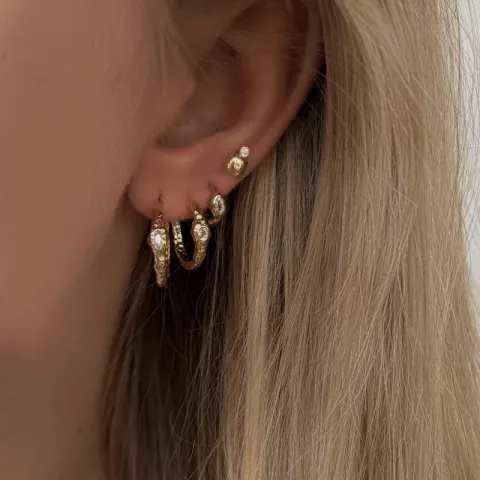 Nava Montu örhängen i förgyllt silver vit zirkon