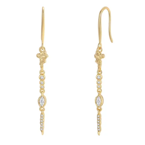 Nava Seth örhängen i förgyllt silver vit zirkon