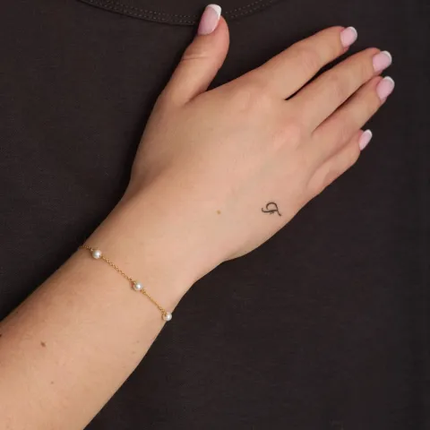 Studio Z Shore pärla armband i förgyllt silver