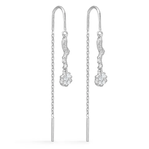 Studio Z Tangled kedja örhängen i silver vit zirkon