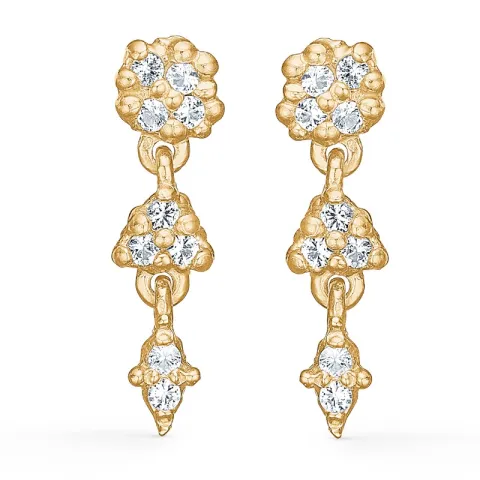 Studio Z Cluster örhängestift i förgyllt silver vit zirkon