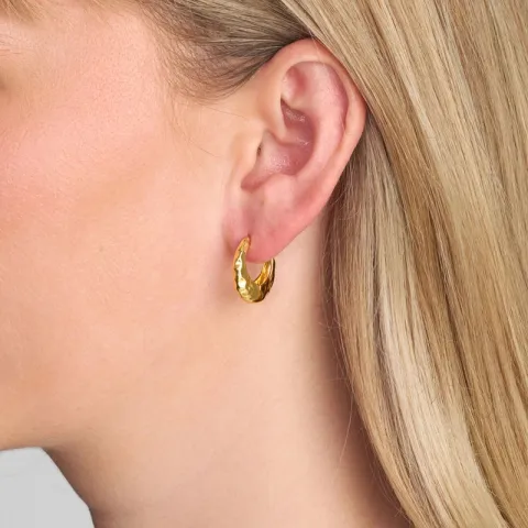 Studio Z Bumped creol i förgyllt silver