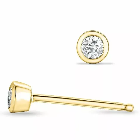 diamant solitäreörhängestift i 14 karat guld med diamant
