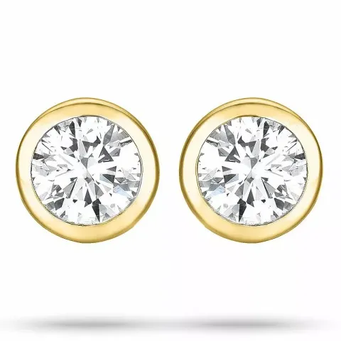 2 x 0,10 ct solitäreörhängestift i 14 karat guld med diamant