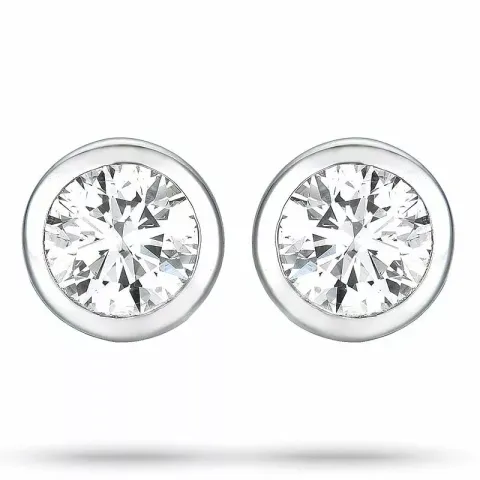 2 x 0,10 ct vitguld solitäreörhängestift i 14 karat vitguld med diamant
