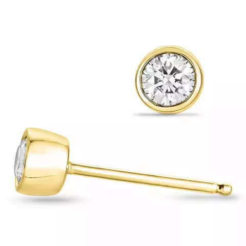 diamant solitäreörhängestift i 14 karat guld med diamant 