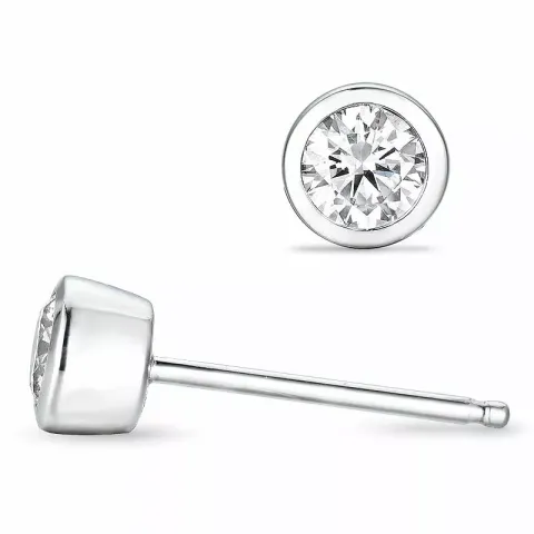 2 x 0,20 ct vitguld solitäreörhängestift i 14 karat vitguld med diamant