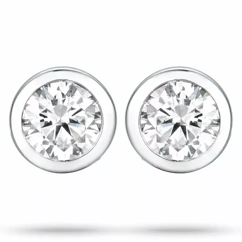 2 x 0,20 ct vitguld solitäreörhängestift i 14 karat vitguld med diamant