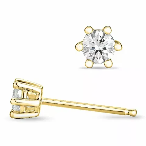 2 x 0,15 ct solitäreörhängestift i 14 karat guld med diamant