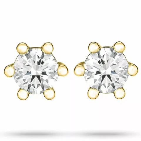 2 x 0,15 ct solitäreörhängestift i 14 karat guld med diamant