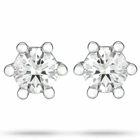 diamant solitäreörhängestift i 14 karat vitguld med diamant