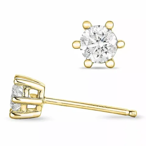 2 x 0,25 ct solitäreörhängestift i 14 karat guld med diamant 