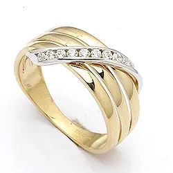 Ring i 9 karat vitguld med 9 karat guld
