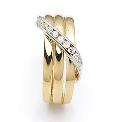 Ring i 9 karat vitguld med 9 karat guld