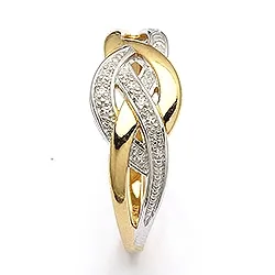 Abstrakt ring i 9 karat guld med 9 karat vitguld