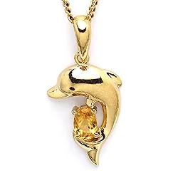 Delfin hängen i 9 karat guld