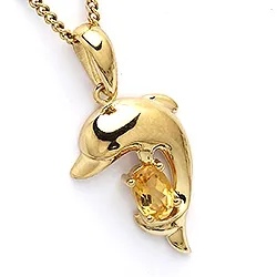 Delfin hängen i 9 karat guld