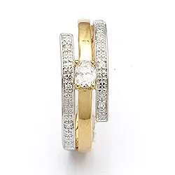 Ring i 9 karat guld med 9 karat vitguld