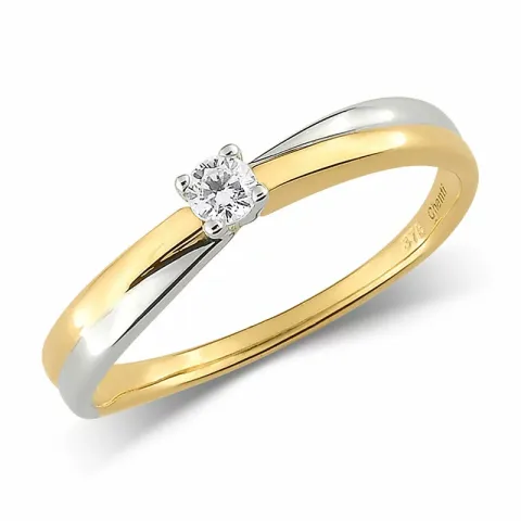 Kollektionsprov ring i 9 karat vitguld med 9 karat guld