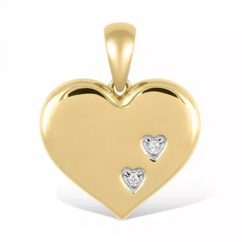 hjärta hängen i 9 karat guld med rhodium