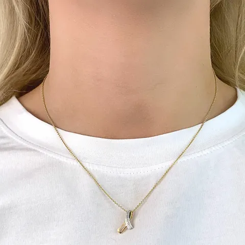 hängen i 9 karat guld med rhodium