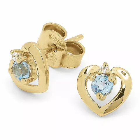 hjärta topas örhängen i 9 karat guld med 