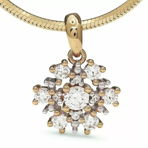 snöflinga hängen i 9 karat guld med rhodium