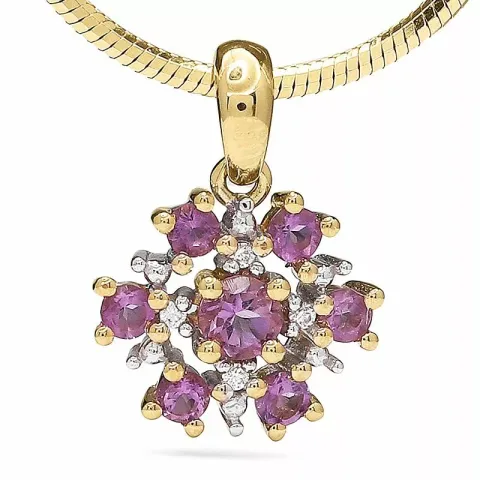 snöflinga ametist hängen i 9 karat guld med rhodium