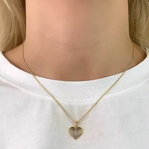 hjärta hängen i 9 karat guld med rhodium