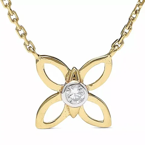 fjäril hängen med halskedja i 9 karat guld