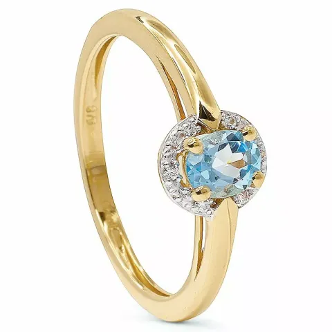 äkta oval topas ring i 9 karat guld med rhodium