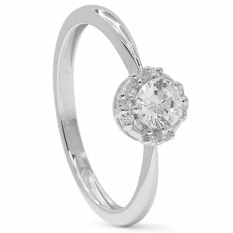 zirkon ring i 9 karat vitguld