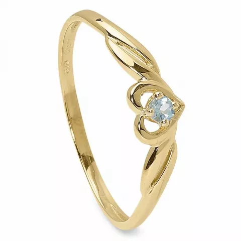 Elegant hjärta blå topas ring i 9 karat guld