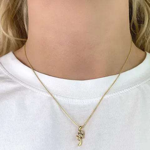 abstrakt hängen i 8 karat guld