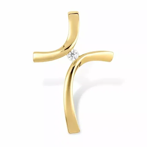 kors hängen i 9 karat guld