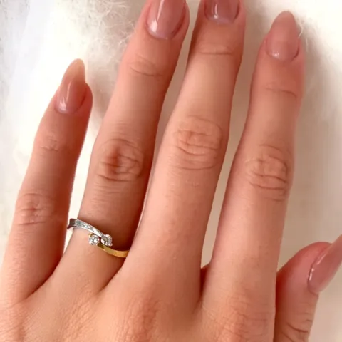 ring i 9 karat guld och vitguld