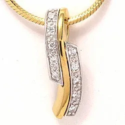 Fyrkantigt hängen i 9 karat guld och 9 karat vitguld