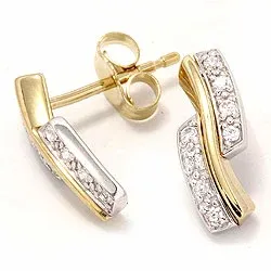 guldörhängen i 9 karat guld och vitguld med 