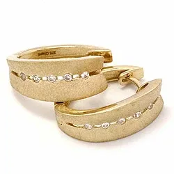 Creol i 9 karat guld med zirkoner