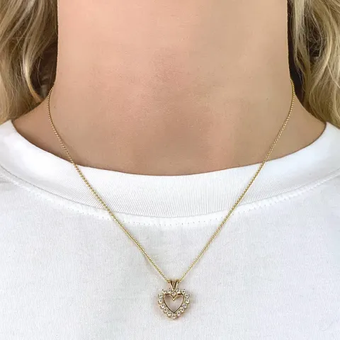 hjärta hängen i 9 karat guld