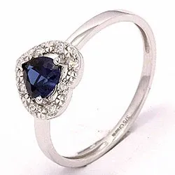 Hjärta ring i 8 karat vitguld