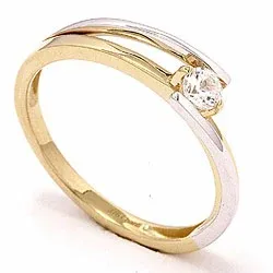 äkta  ring i 9 karat guld och vitguld