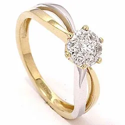 Kollektionsprov ring i 9 karat guld med 9 karat vitguld