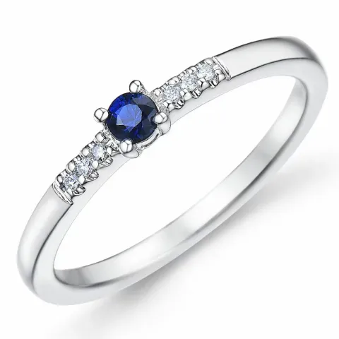 Kollektionsprov safir guld ring i 14 karat vitguld 0,03 ct 0,163 ct