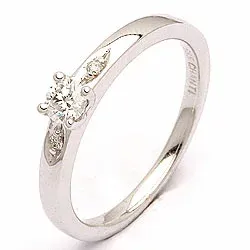 vitguldsring i 14 karat vitguld 0,19 ct 0,02 ct