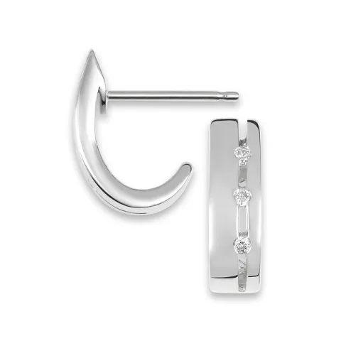 Halvcreol i 9 karat vitguld med zirkon